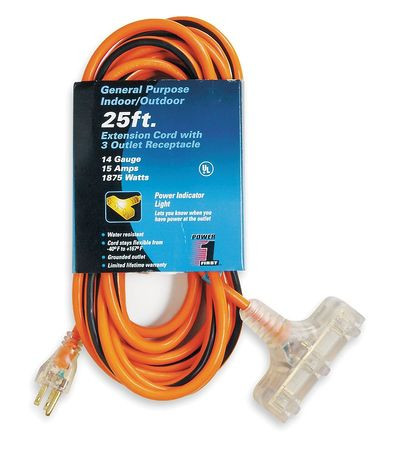 POWER FIRST 1FD65 EXTENSION CORD 25 FT. PVC 14/3 GA.