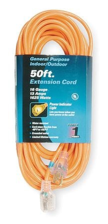 POWER FIRST 1FD53 EXTENSION CORD 50 FT. ORANGE 16/3 GA.