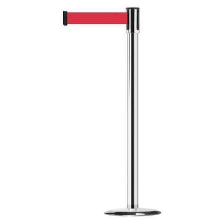 TENSABARRIER 890U-1P-1P-1P-MAX-NO-R5X-C SLIMLINE POST RED POLISHED CHROME