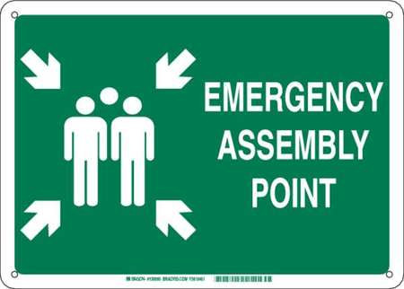 BRADY SPC ABSORBENTS 139601 EMERGENCY ASSEMBLY SIGN 10X14 ALUMINUM