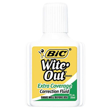 BIC CORPORATION BICWOFEC12WE CORRECTION FLUID,FOAM BRUSH,20ML,PK12