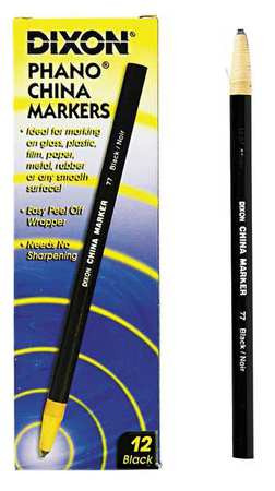 DIXON TICONDEROGA CO. DIX00077 PACK OF (12) BLACK CHINA MARKERS