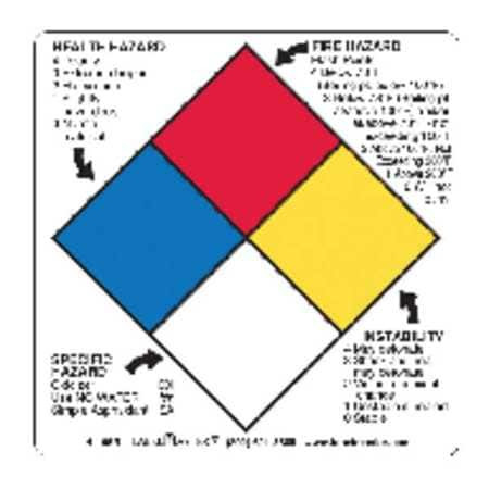 LABELMASTER H-L95R NFPA DIAMOND LABEL 4INX4IN PAPER 500