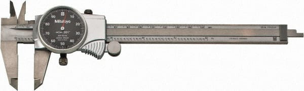 MITUTOYO 505-742-56 DIAL CALIPER 6 IN BLACK 0.100/REV