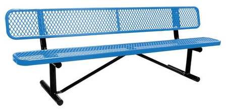 GRAINGER GLOBAL SOURCING 4HUT4 OUTDOOR BENCH 96 IN. 24 IN W BLU PRTBL