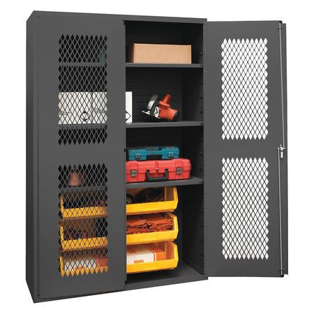 DURHAM MFG CO EMDC-482472-6B-3S-95 STORAGECABINET VENT 14GA 6BINS YEL 24IND
