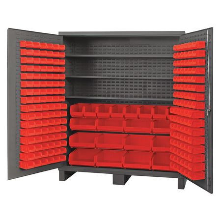 DURHAM MFG CO SSC-722484-BDLP-212-3S-1795 STORAGE CABINET INDS 14 GA. 212 BINS RED