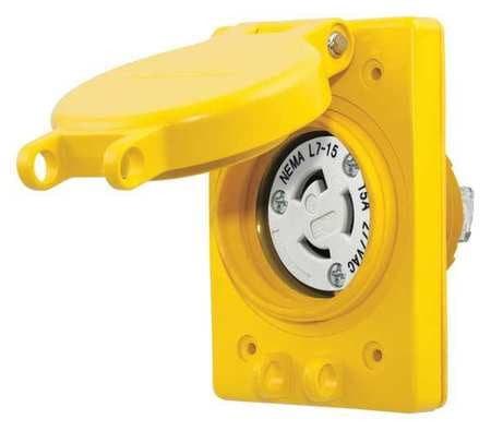 HUBBELL HBL65W34 WTLCKRECPT,15A;YLLW;ELSTMR,L7-15R,1GNG