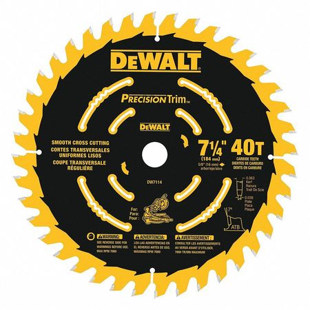 DEWALT TOOLS DW7114PT MITER SAW BLADE 7-1/4 IN 40T