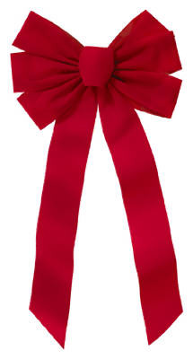 HOLIDAY TRIMS 7964 CHRISTMAS BOW, 7-LOOP, RED VELVET, 10 X 