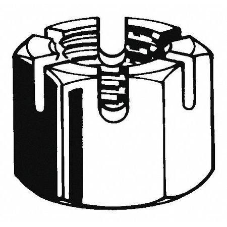 GRAINGER GLOBAL SOURCING U12030.250.0001 CASTLE NUT 2-1/2-4 GR 8 STEEL PLAIN