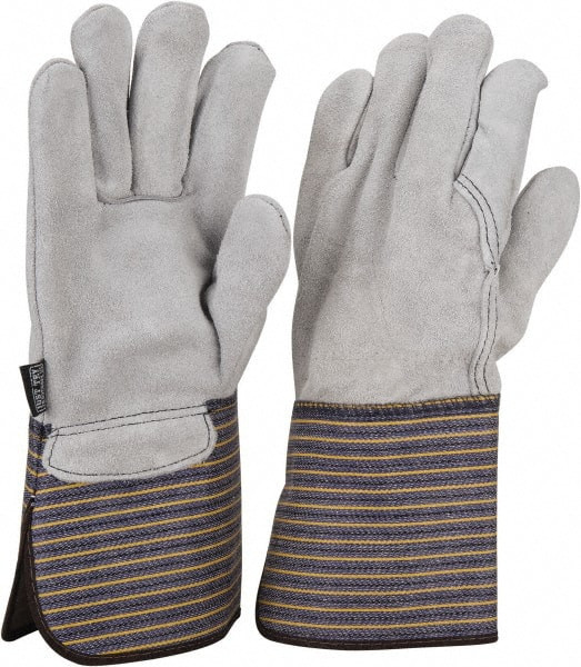 MCR SAFETY 1418A LEATHER PALM GLOVES, A SELECT, COWHIDE, 