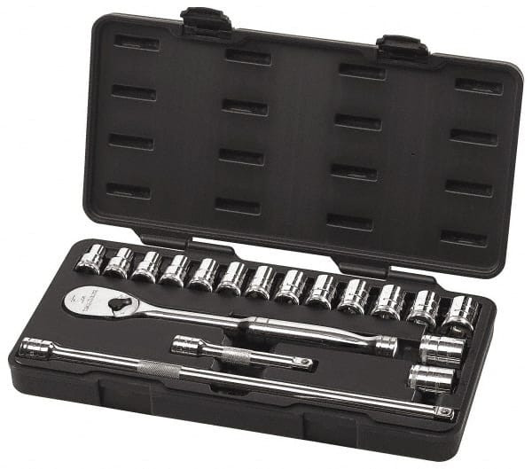 GEARWRENCH 80708 METRIC SOCKET SET 18 PC. 1/2IN DRIVE