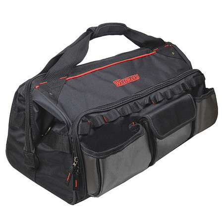 WESTWARD 32PJ40 WIDE-MOUTH TOOL BAG 11 POCKETS 22X12-1/2