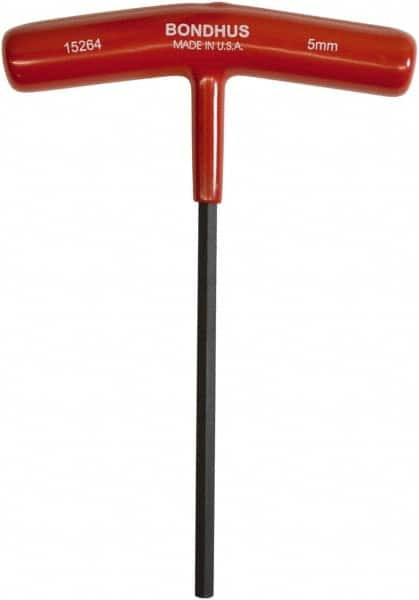 BONDHUS 15264 5MM HEX, T-HANDLE CUSHION GRIP, HEX KEY