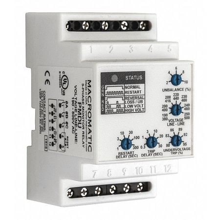 MACROMATIC PMDU PHASE MONITOR RELAY 190-500VAC DIN DPDT