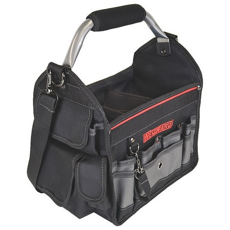 WESTWARD 32PJ33 TOOL TOTE 18 POCKETS 12-1/2X8-1/2 BLACK