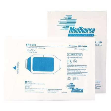 MEDSOURCE MS-11124BX IV DRESSING CLEAR/WHITE 4 IN L PK50