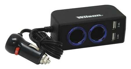 WILSON 3052224USBBL USB ADAPTER 2 OUTLET 13IN.WX8IN.DX6IN.H
