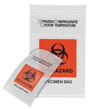 HCS HCS7011-O DUAL POUCH SPECIMEN BAG 10INL CLR PK1000
