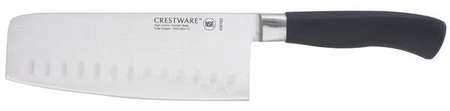 CRESTWARE KN162 CLEAVER SERRATED 7 IN L BLACK