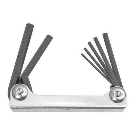 BONDHUS 14587 7 PIECE FOLD-UP BALL END HEX KEY SET