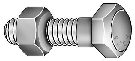 GRAINGER GLOBAL SOURCING 5CLL6 STRUCTURAL BOLT 1 1/8-7X7 1/2 PK70
