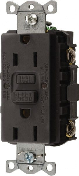HUBBELL GFRST15BK GFCI RECEPTACLE 15A 125VAC 5-15R BLACK