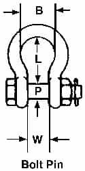CAMPBELL 5393235 2IN ANCHOR SHACKLE BOLT TYPE CS GALV