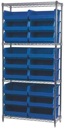 AKRO-MILLS AWS143630250B D5521 BIN SHELVING WIRE 36X14 18 BINS BL