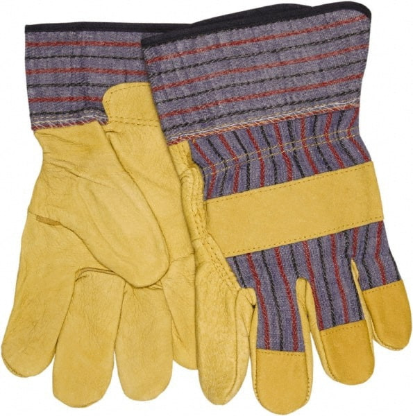 MCR SAFETY 1960L LEATHER PALM GLOVES, PIGSKIN, LARGE, LEA