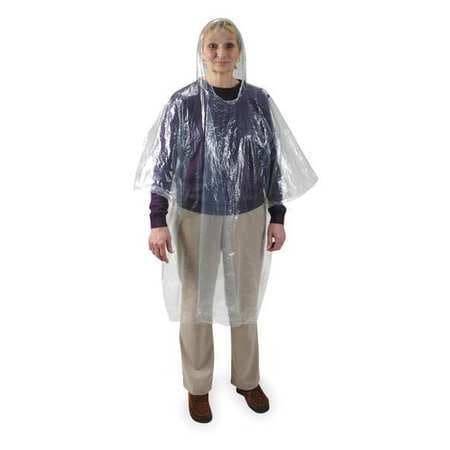 CONDOR USA INC 2ELD5 DISPOSABLE PONCHO CLEAR PK24
