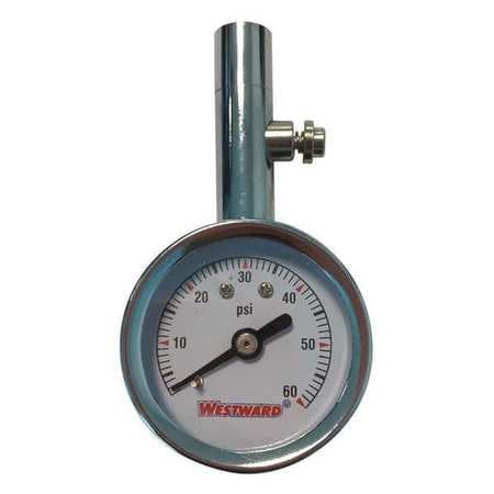 WESTWARD 2HKY6 DIAL TIRE PRESS GAUGE 0 TO 60 PSI