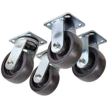 GRAINGER GLOBAL SOURCING 5PKJ5 PLATE CASTER KIT NYLON 8 IN. 4800 LB PK4