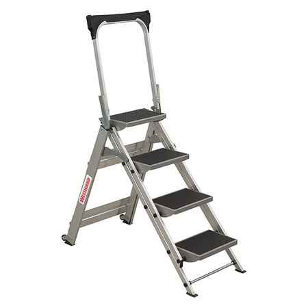 WESTWARD 44YY14 FOLDING STEP, 4 STEPS, 300 LB LOAD CAPAC