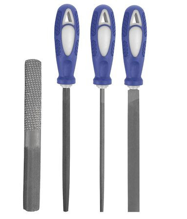 WESTWARD 10Z762 HAND FILE SET BASTARD/SMOOTH 4 PCS