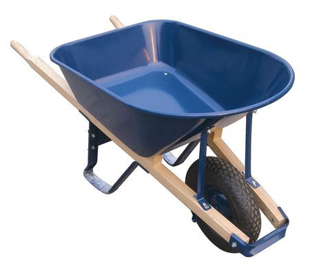 WESTWARD 10G166 WHEELBARROW STEEL 6 CU FT. PNEUMATIC