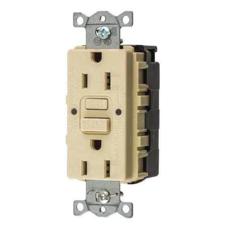 HUBBELL GFRST15SNAPI GFCI RECEPTACLE 15A 125VAC 5-15R IVORY