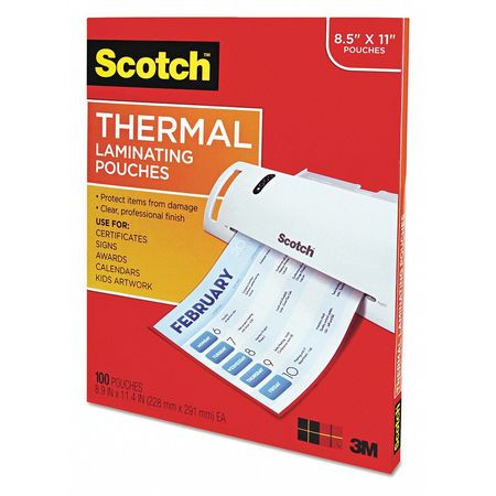 SCOTCH TP3854-100 POUCH THERMAL 3MM CLEAR PK100