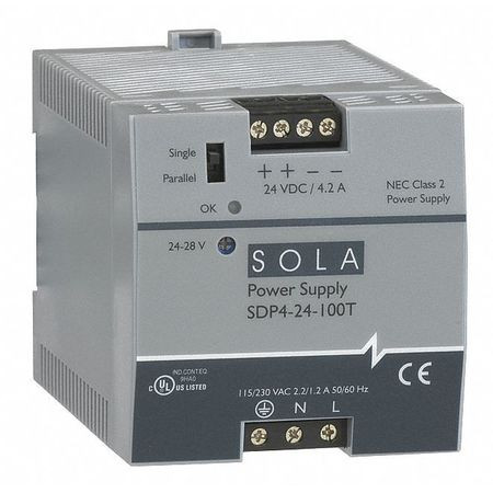 SOLA/HEVI-DUTY SDP4-24-100LT DC POWER SUPPLY 24-28VDC 3.8A 60HZ