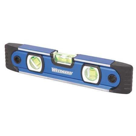 WESTWARD 4MRX2 MAGNETIC TORPEDO LEVEL,9 IN,3 VIALS