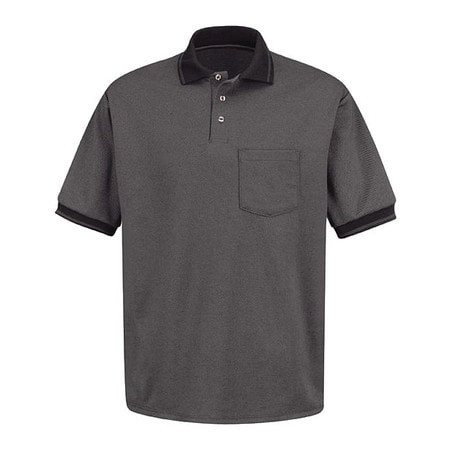 RED KAP SK52BK SS 4XL MNS SS DIAG TWILL POLO BK/CH W/PKT