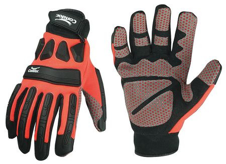CONDOR USA INC 33J501 MECHANICS GLOVES HI-VIS ORANGE S PR