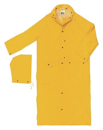 MCR SAFETY 360CX5 RAINCOAT WITH DETACHABLE HOOD YELLOW