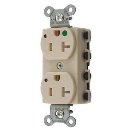 HUBBELL SNAP8300ILTRA RECEPTACLE IVORY 1.0 HP 20A NYLON
