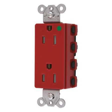 HUBBELL SNAP2172RTRA RECEPTACLE RED 0.5 HP 15A 3 WIRES NYLON