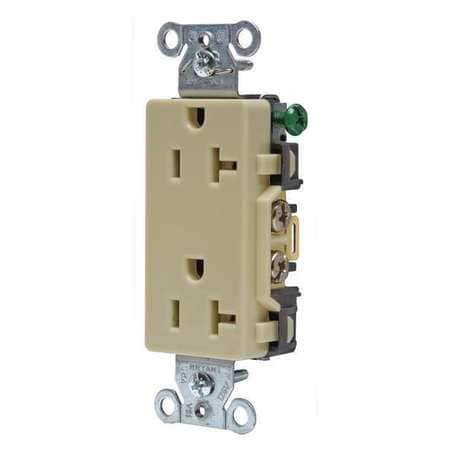 BRYANT DRS20I RECEPTACLE IVORY 125VAC DECORATOR OUTLET