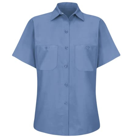 RED KAP SP23MB SS M FEMALE S/S MED BLU WORKSHIRT 65/35 M