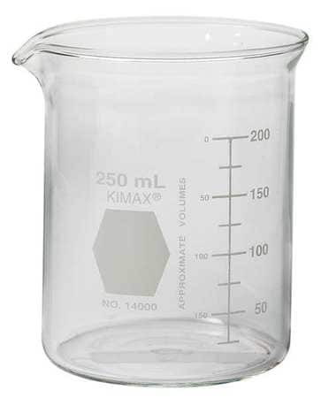 KIMAX 14000-250 BEAKER 250ML GLASS 88MM H. PK48