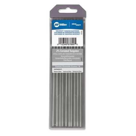 MILLER ELECTRIC WC018X7 7" TUNGSTEN ELECTRODE 1/8" DIA., PK10